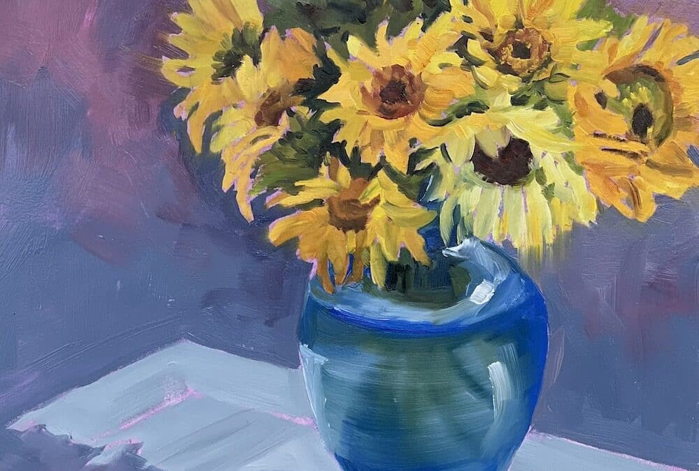 Afternoon Delight – Sunflower Still Life – 14 X 11