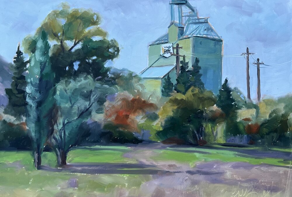 Days of Harvest – 11 X 14 – Rosebud Grain Elevator